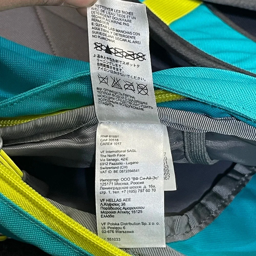 The North Face Wasatch Backpack C068 133  T118/T518 Teal/Grey/Yellow 35L Daypack